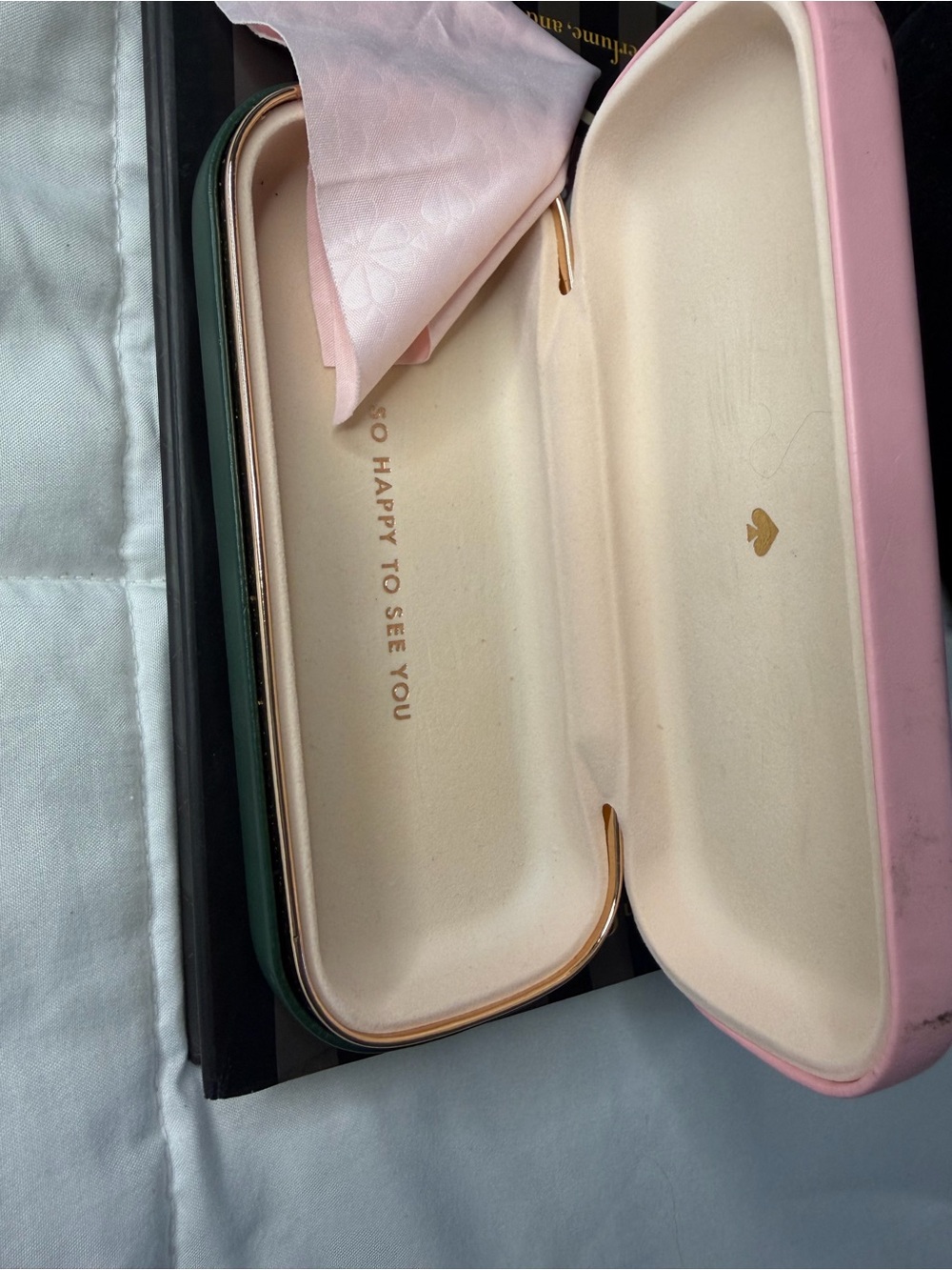 kate spade Pink and Green Eyewear Case